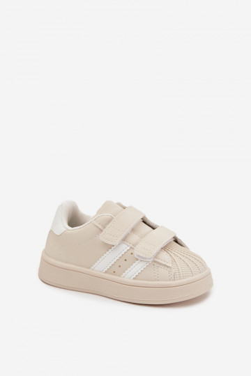 Zapatillas deportivas infantiles modelo Sneakers de piel sintética, color arena, Renel 2