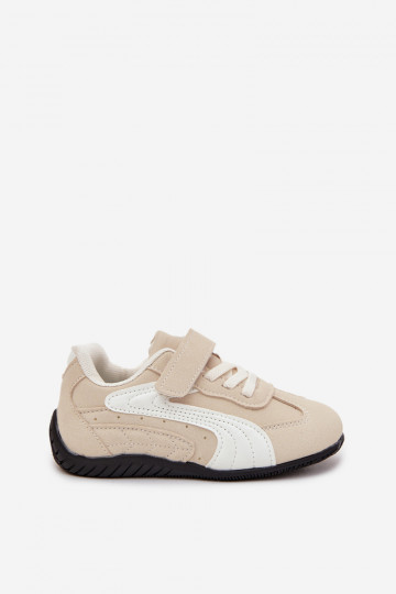Zapatillas deportivas infantiles con cierre adhesivo color arena Perrin 2