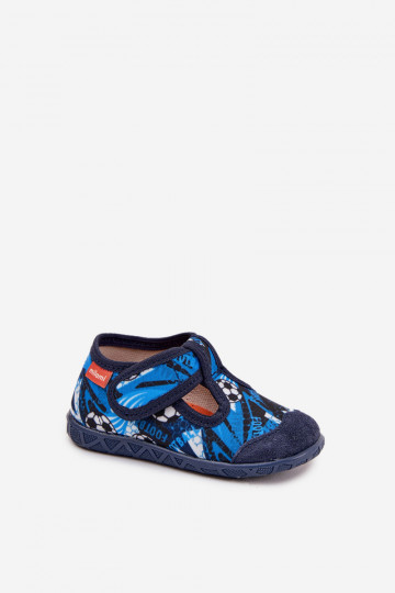 Chanclas infantiles Milami con cierre adhesivo Pelotas color azul oscuro Jasimrra