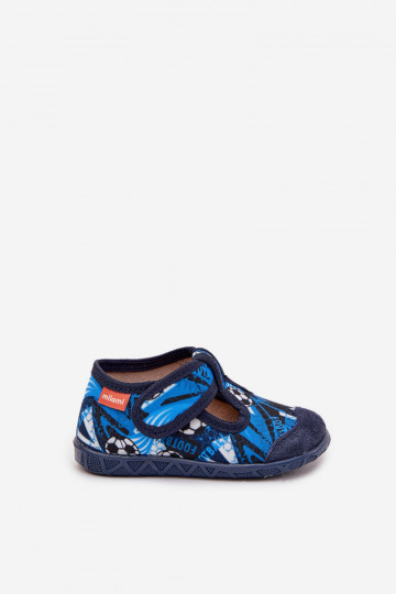 Chanclas infantiles Milami con cierre adhesivo Pelotas color azul oscuro Jasimrra 2