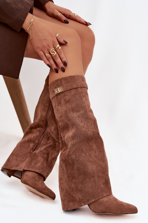 botas de gamuza ecológicaoAe Obcas Słupek Al castillo calentamiento ENyAinięta CholeAka beige Evyra