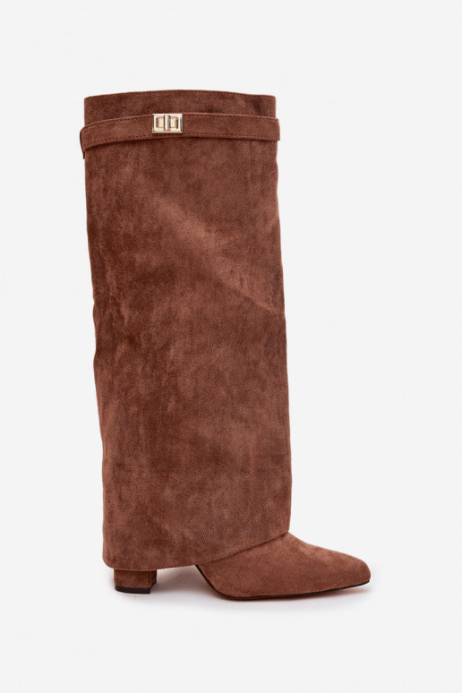 botas de gamuza ecológicaoAe Obcas Słupek Al castillo calentamiento ENyAinięta CholeAka beige Evyra