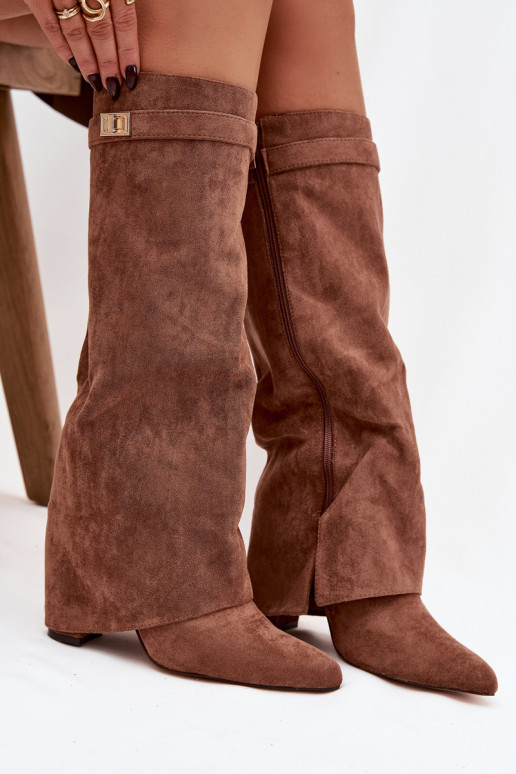 botas de gamuza ecológicaoAe Obcas Słupek Al castillo calentamiento ENyAinięta CholeAka beige Evyra