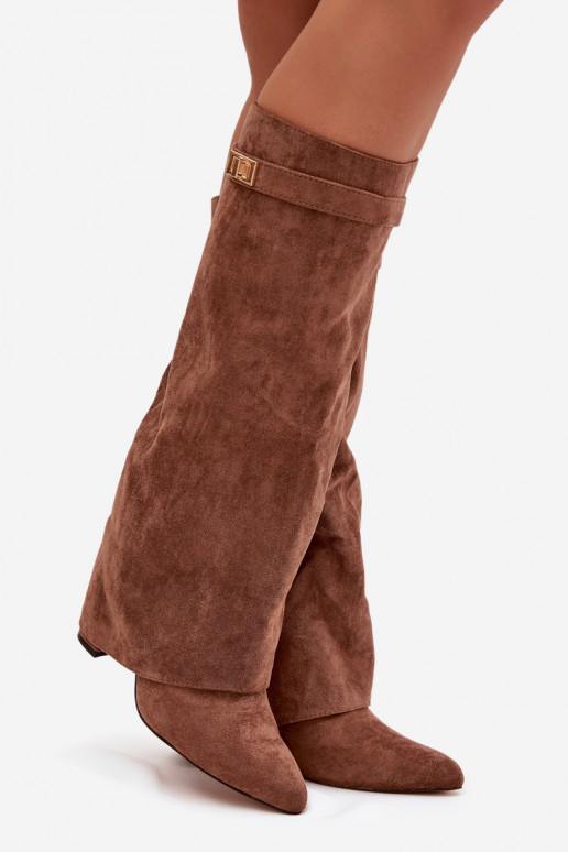 botas de gamuza ecológicaoAe Obcas Słupek Al castillo calentamiento ENyAinięta CholeAka beige Evyra