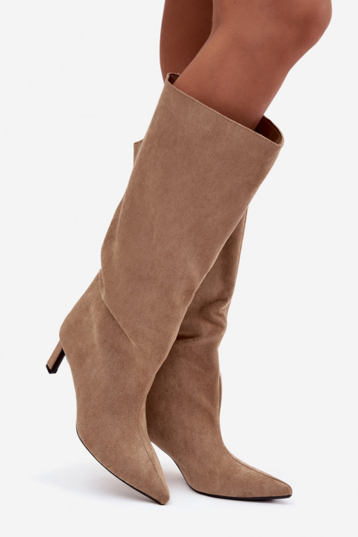 botas de mujerde gamuza ecológicau Un modelo convincente con tacones finos beige Phelin