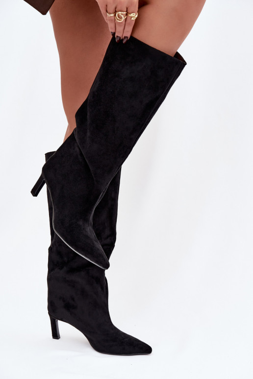 botas de mujerde gamuza ecológicau Un modelo convincente con tacones finos de color negro Phelin