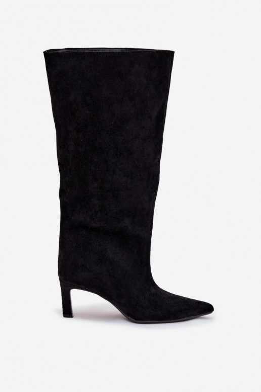 botas de mujerde gamuza ecológicau Un modelo convincente con tacones finos de color negro Phelin