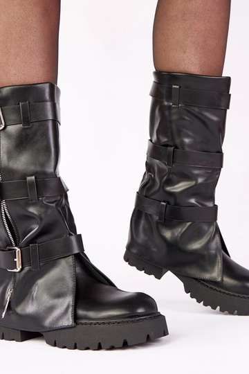 Botines negros con plataforma y caña doblada Colina 2