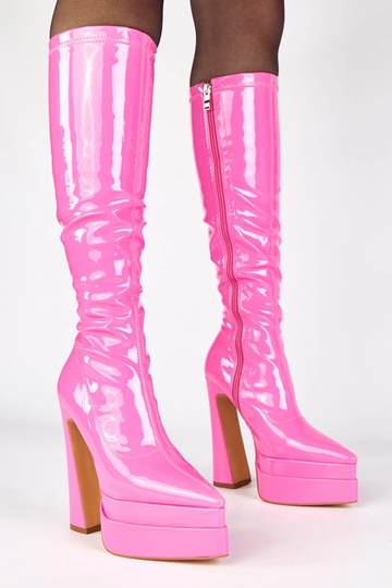 Botines rosas de charol con...