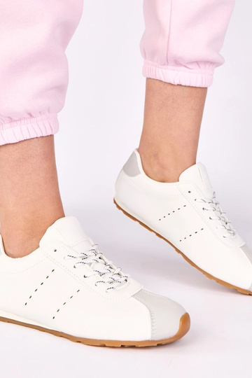 Zapatillas blancas con acento gris Birna 2