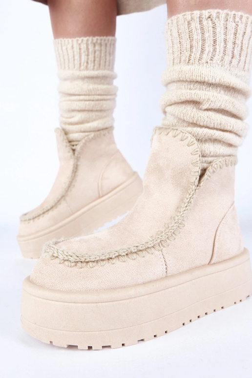 Botas de nieve color arena con...