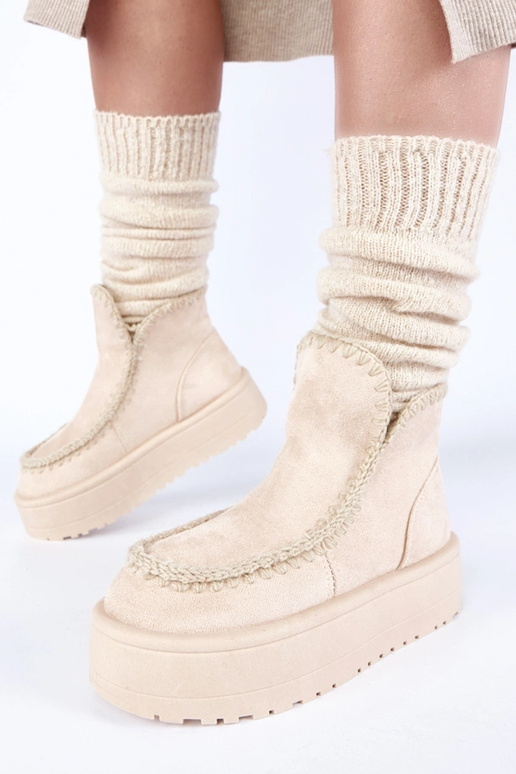 Botas de nieve color arena con...