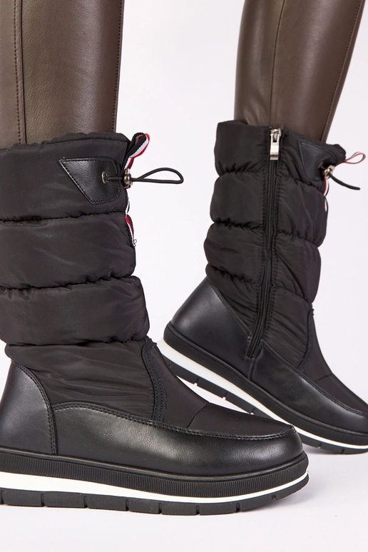 Botas de nieve negras de tacón bajo...