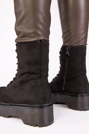 Zapatos de plataforma negros de ante Mollie