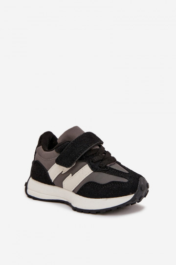 Zapatillas deportivas para niños con cierres de velcro en color negro Miranda