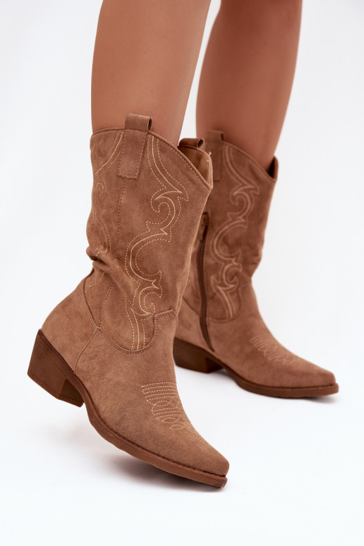 Botas camperas de mujer con tacones calentamiento beige Lovelle