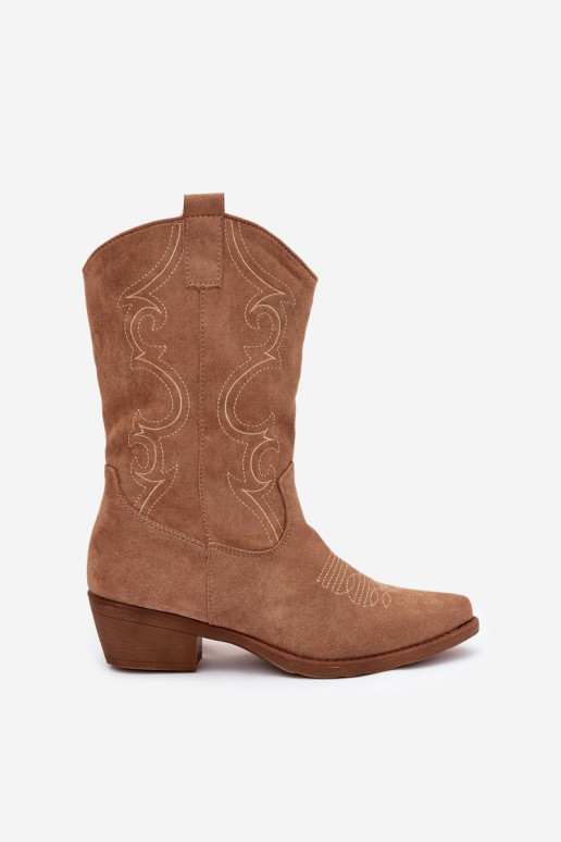 Botas camperas de mujer con tacones calentamiento beige Lovelle
