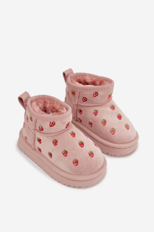 Botas de nieve infantiles con mariposas, color rosa Gracina
