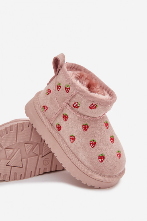 Botas de nieve infantiles con mariposas, color rosa Gracina