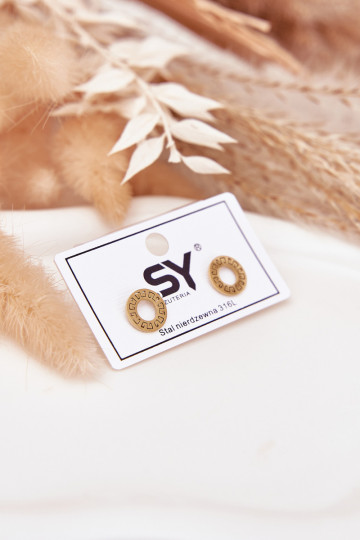 Con detalles elegantes Aros de acero inoxidable en color dorado 2