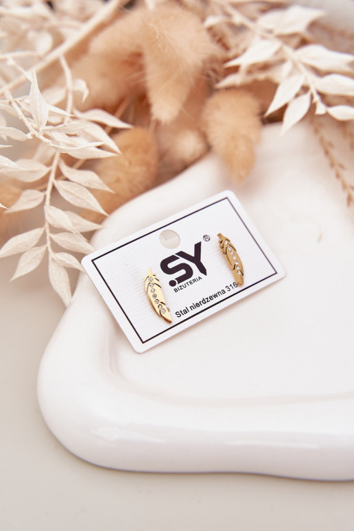 con detalles elegantesi Listki con ojos centelleantes Stal NierdzeAna color dorado