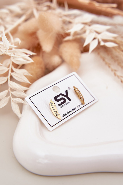 con detalles elegantesi Listki con ojos centelleantes Stal NierdzeAna color dorado