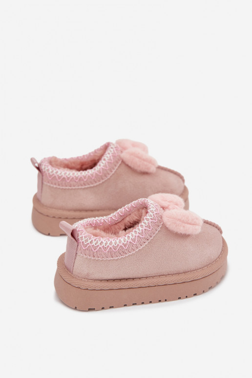 Botas de nieve infantiles con bordado y lazo, color rosa Daven