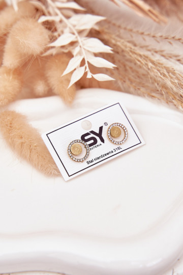 con detalles elegantesi de acero inoxidable Kółka con ojos centelleantes color dorado 2