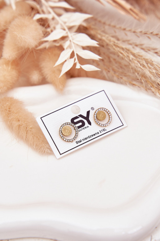 con detalles elegantesi de acero inoxidable Kółka con ojos centelleantes color dorado