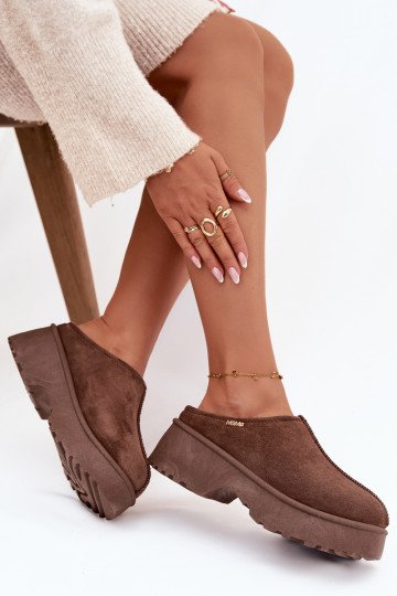 Botas de nieve baja de las mujeres con una plataforma color marrón Yrenna