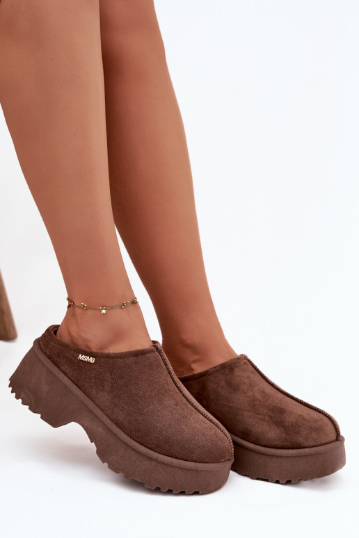 Botas de nieve baja de las mujeres con una plataforma color marrón Yrenna