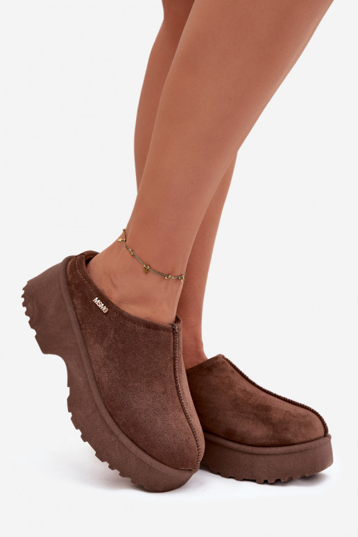 Botas de nieve baja de las mujeres con una plataforma color marrón Yrenna