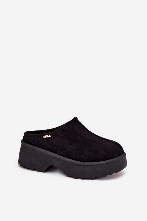 Botas de nieve baja de las mujeres con una plataforma de color negro Yrenna