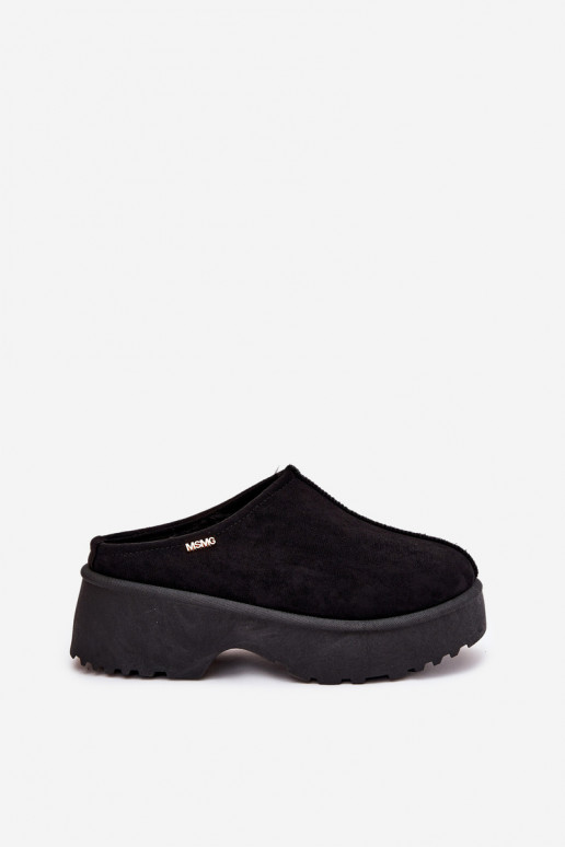 Botas de nieve baja de las mujeres con una plataforma de color negro Yrenna