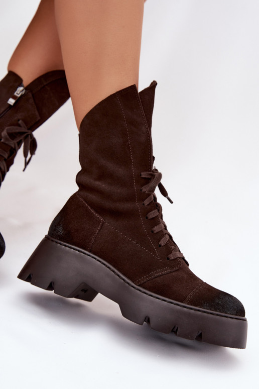 botines de trabajo FemeninoActivadoturalnego de gamuzau Zazoo 976 CzekoladoAe