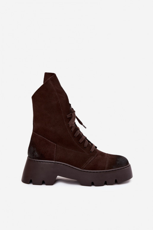 botines de trabajo FemeninoActivadoturalnego de gamuzau Zazoo 976 CzekoladoAe