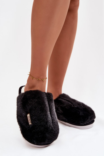 Zapatillas de casa negras para mujer con pelaje Belinna 2
