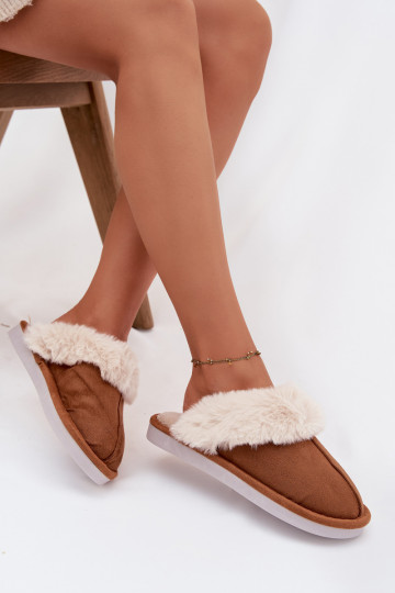 Zapatillas de casa marrones para mujer con pelaje Carisse
