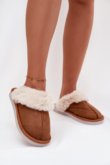 Zapatillas de casa marrones para mujer con pelaje Carisse 2