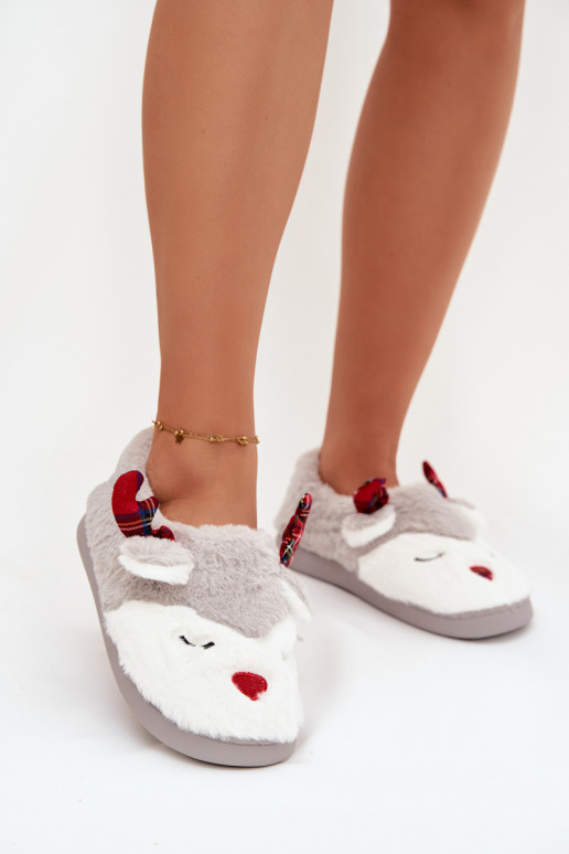 Zapatillas Activadovidad Femenino con un tema Reno con un abrigo de piel color gris Orsella