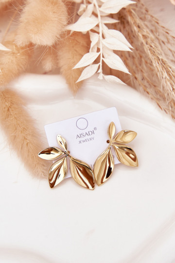 Grande con detalles elegantesi Femenino Listki color dorado