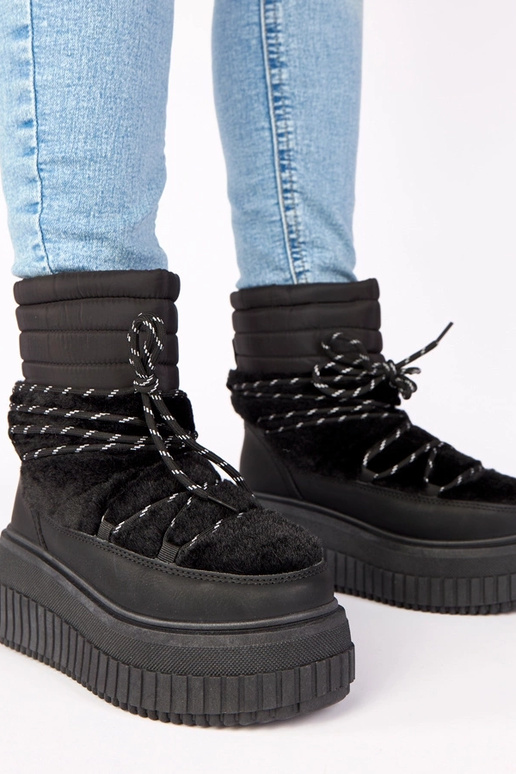 Botas de nieve negras con plataforma...