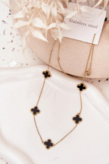 Cadena de acero inoxidable oro-de color negro