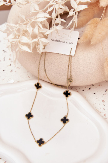 Cadena de acero inoxidable oro-de color negro 2