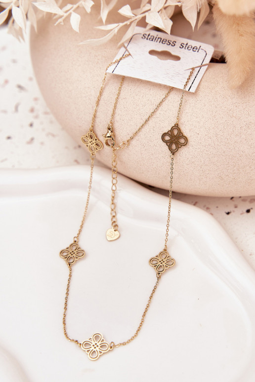 Sin cuello de acero inoxidable color dorado