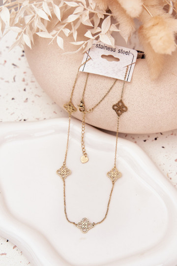 Sin cuello de acero inoxidable color dorado 2