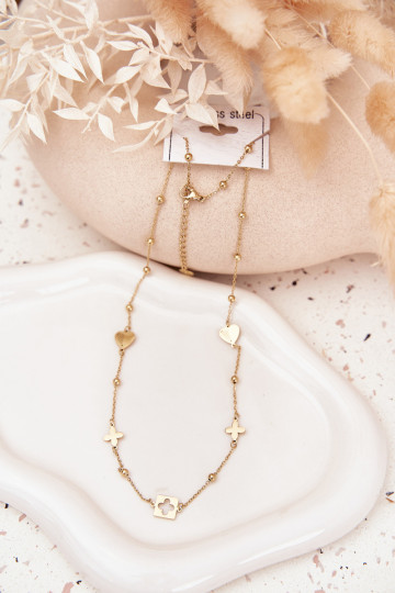 Collar color oro con colgantes de acero inoxidable 2
