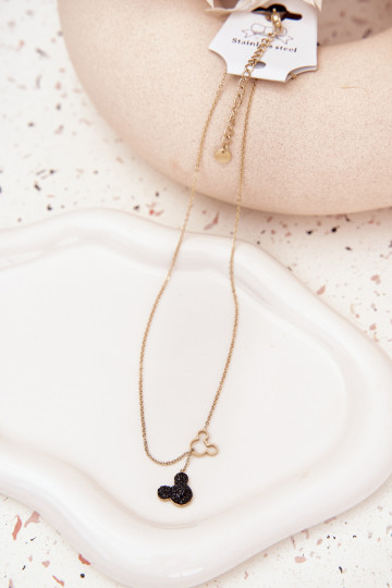 Cadena de acero inoxidable ratón Miki color dorado 2