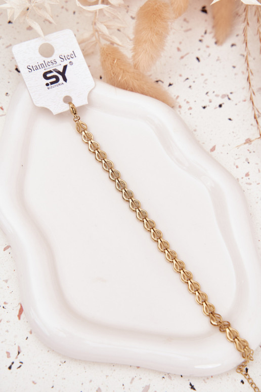 Una pulsera Hecho de acero quirúrgico color dorado