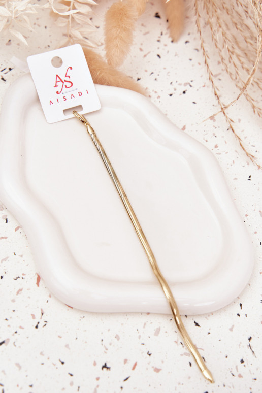 Una pulsera Serpiente Hecho de acero quirúrgico color dorado